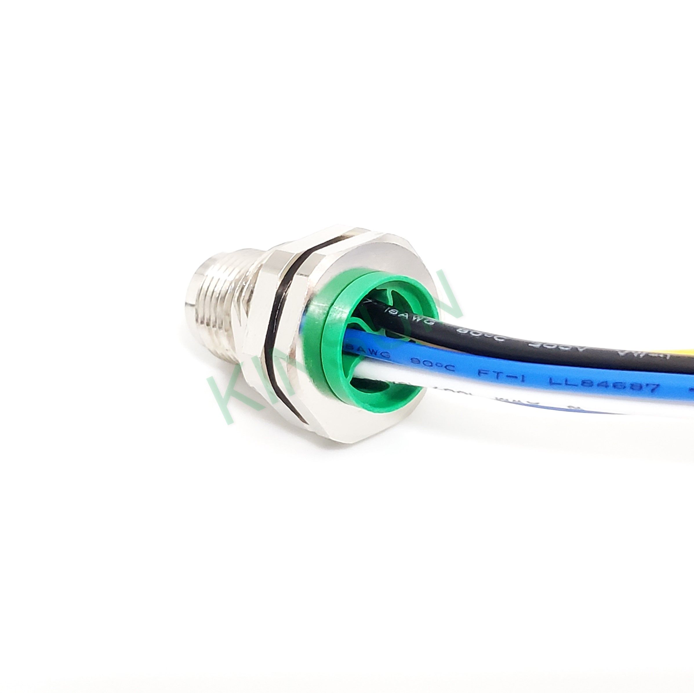 Câble D'alimentation M12 5 Broches (4+PE) Code L - Connecteur Mâle Fileté IP67 - Longueur 0,15 M - Pour Actionneurs, Capteurs, Automates - 2